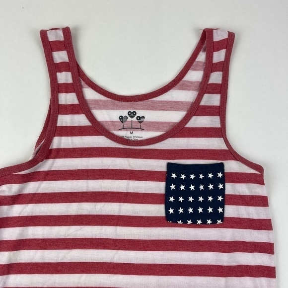 Daniel Gonzales Womens Tank Top Red Striped Medium - Picture 4 of 6